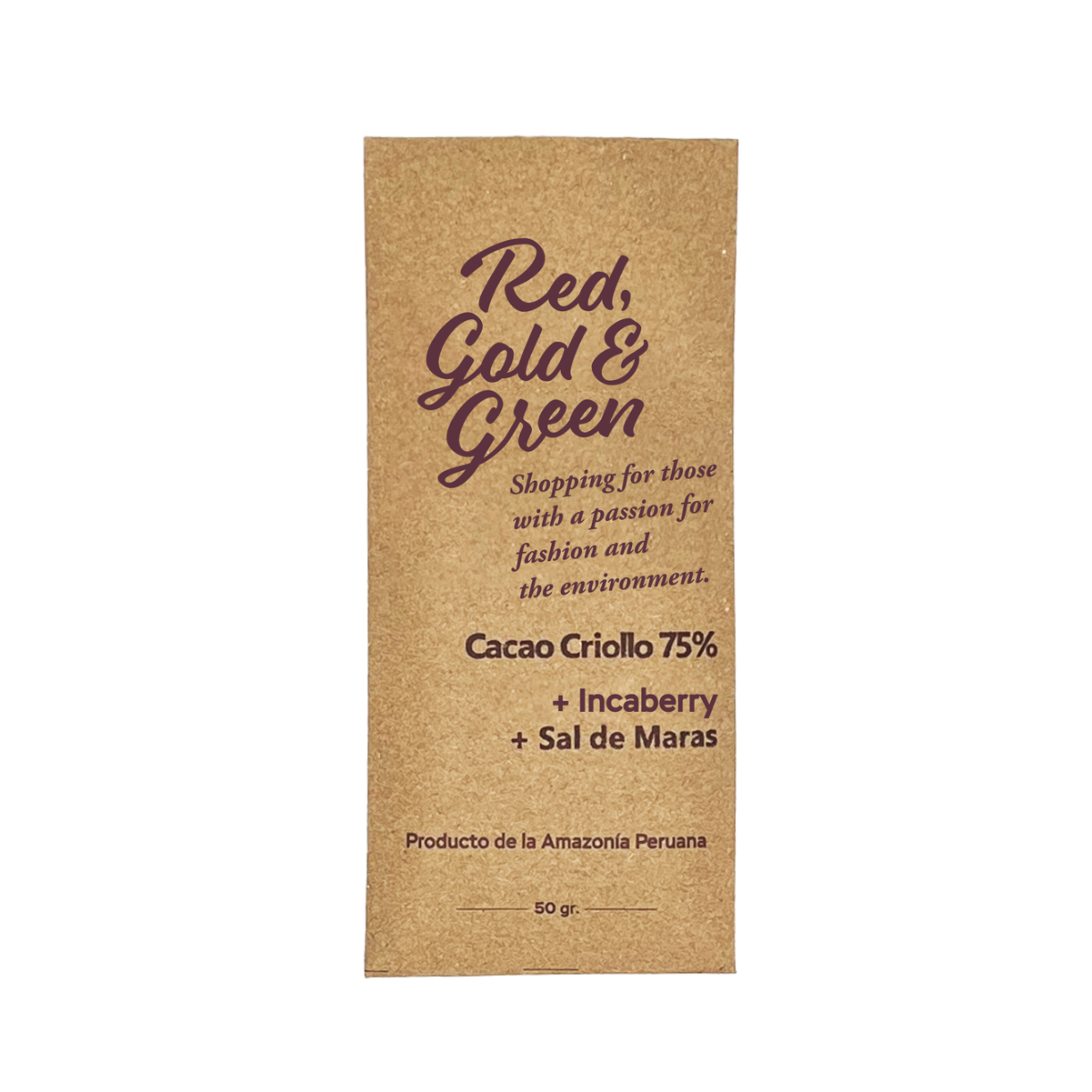 Red, Gold & Green Chocolate Cacao Criollo 75% + Inca berry + Sal de Maras / インカべリー + サルデマラス(マラス塩田産塩)