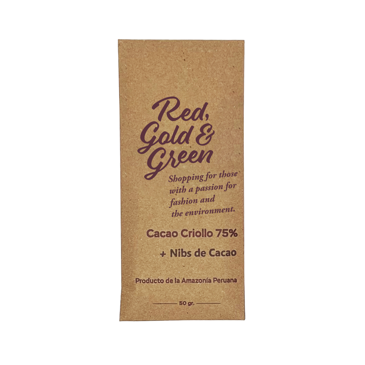 Red, Gold & Green Chocolate Cacao Criollo 75% + Nibs de Cacao / カカオニブ