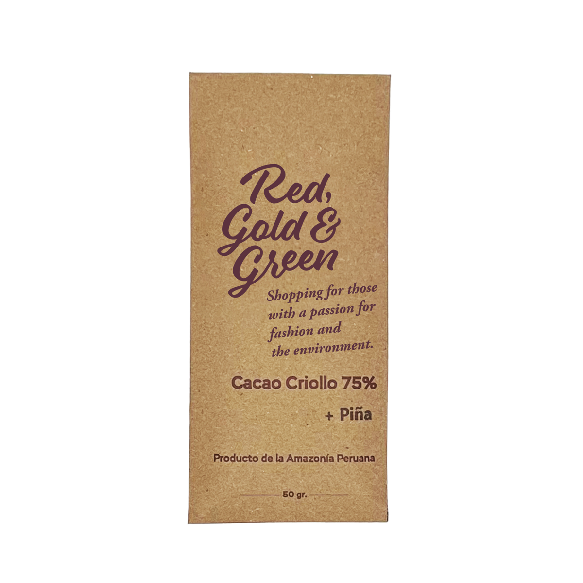 Red, Gold & Green Chocolate Cacao Criollo 75% + Piña / パイナップル