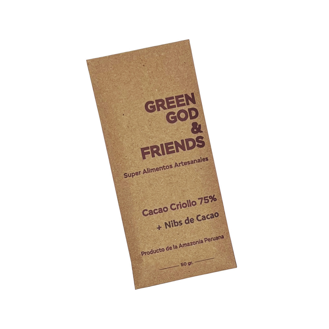 GREEN GOD & FRIEND Chocolate Bar(75%)