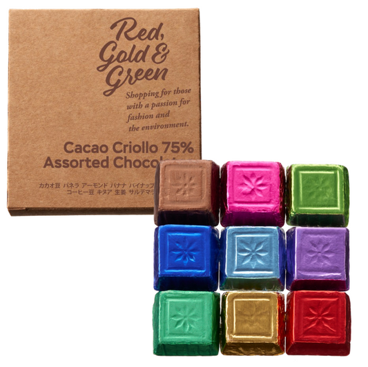 Red, Gold & Green Cacao Criollo 75% Assorted Chocolate / プラリネ フレーバー9種 アソートメント