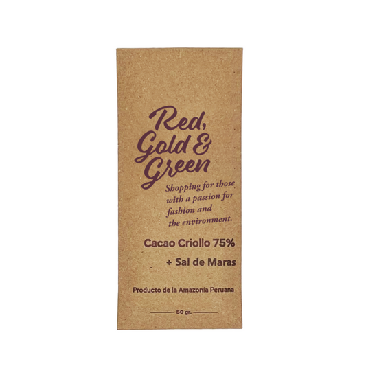 Red, Gold & Green Chocolate Cacao Criollo 75% + Sal de Maras / サルデマラス（マラス塩田産塩）