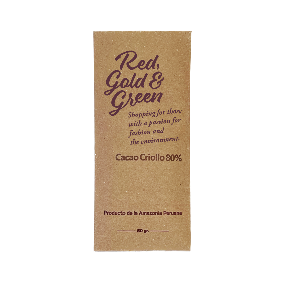 Red, Gold & Green Chocolate Cacao Criollo 80% / プレーン