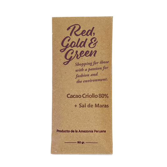 Red, Gold & Green Chocolate Cacao Criollo 80% + Sal de Maras / サルデマラス（マラス塩田産塩）