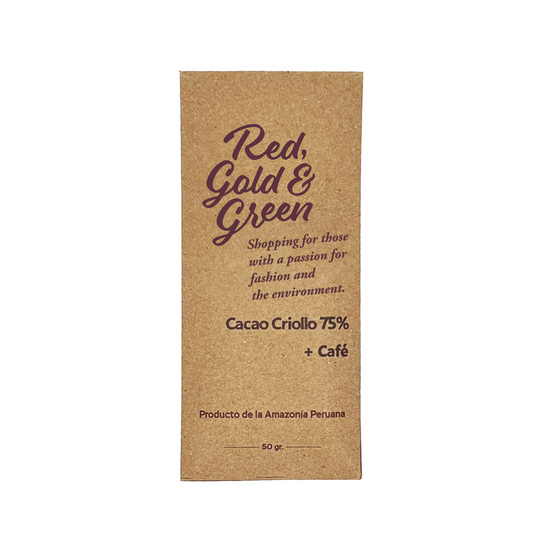 Red, Gold & Green Chocolate Cacao Criollo 75% + Café / カフェ