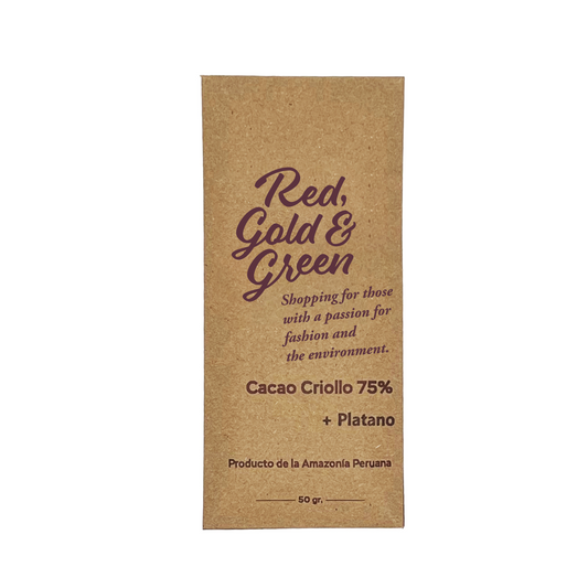 Red, Gold & Green Chocolate Cacao Criollo 75% + Platano / バナナ